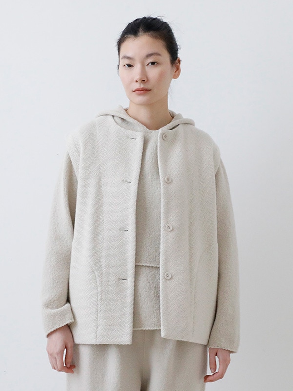 タグ付き⚑エヴァムエヴァ　リネンコイルカーディガン　24ss 完売品　白 タグ付き⚑エヴァムエヴァ リネンコイルカーディガン 24ss 完売