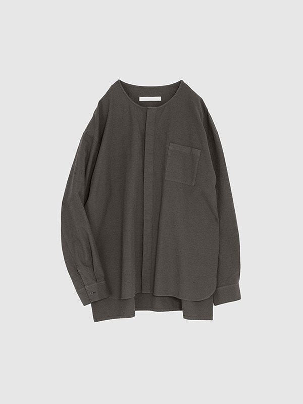 【大幅値下げ】evam eva コットン100% 長袖カットソー ダークグレー evam eva｜online shop