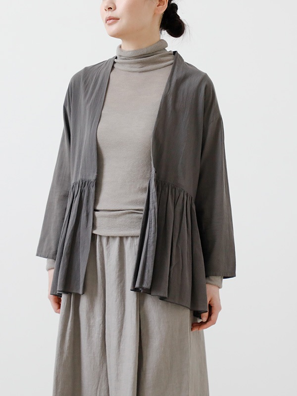 evam eva｜cotton gathered cardigan｜ladies',tops
