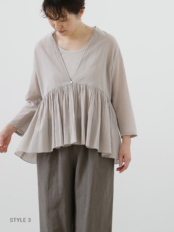 トップス evam eva 25SS cotton gathered cardigan evam eva｜cotton gathered cardigan｜ladies',tops