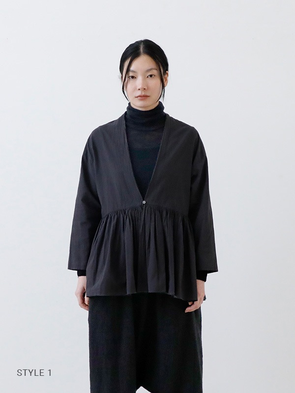 トップス evam eva 25SS cotton gathered cardigan evam eva｜cotton gathered cardigan｜ladies',tops