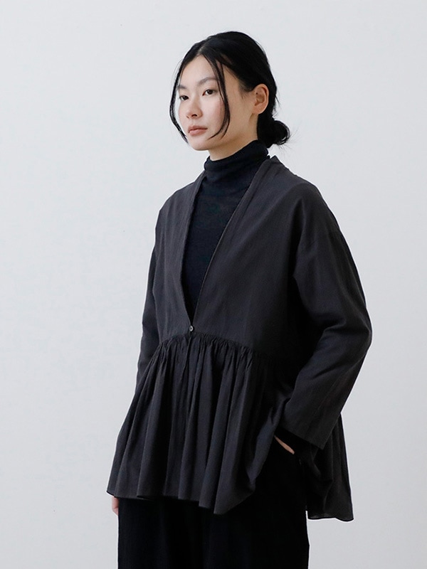 cotton gathered cardigan