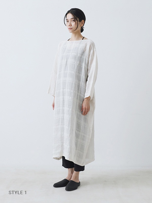 evam eva｜linen ramie one-piece｜ladies',one-piece