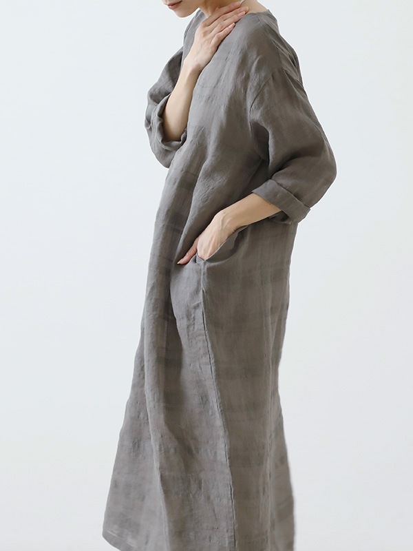 evam eva｜linen ramie one-piece｜ladies',one-piece