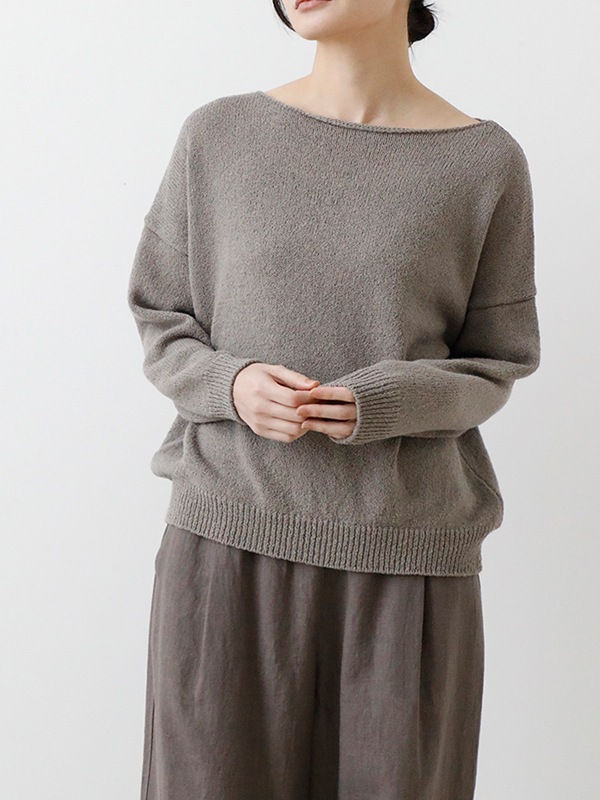 evam eva｜wool lily boat neck pullover｜ladies',tops