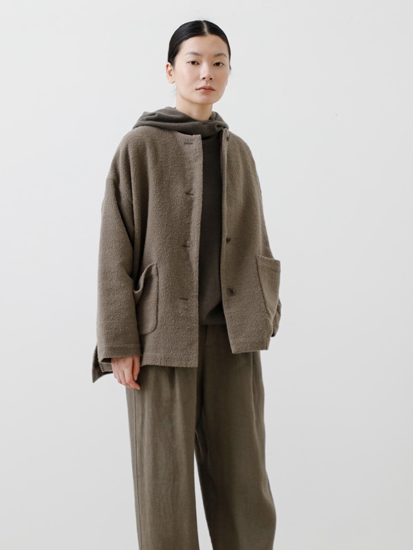 evam eva　シルク混　ニットソー　長袖　カットソー　ダークグレー　F evam eva エヴァムエヴァ リネンシルクプルオーバー linen silk