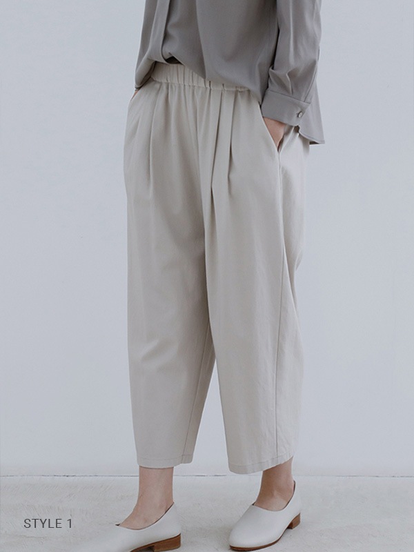 cotton tuck pants