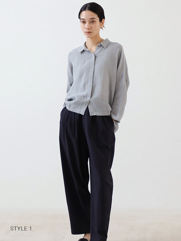 linen wide shirt