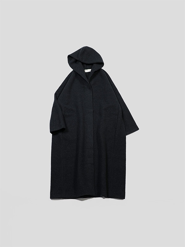 evam eva｜press wool hooded coat｜ladies'