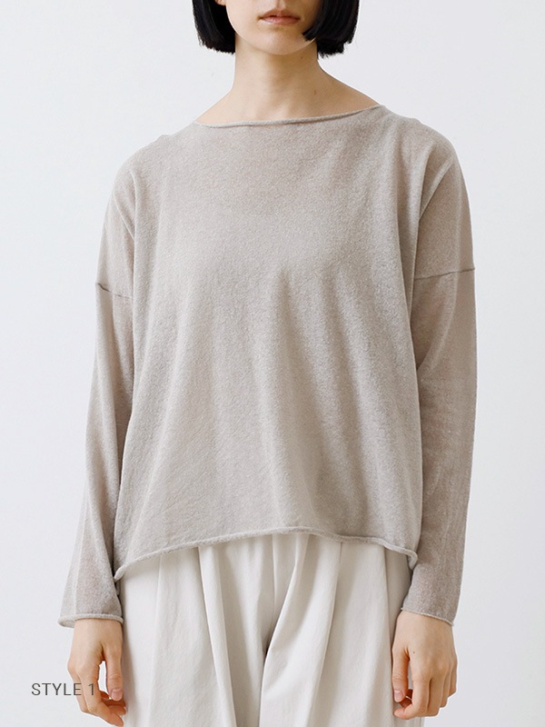 wool cashmere boat neck pullover