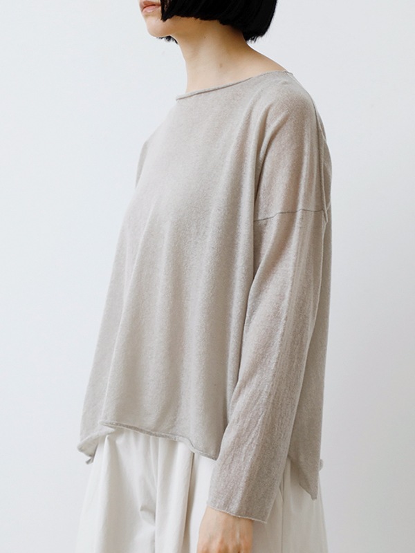 wool cashmere boat neck pullover