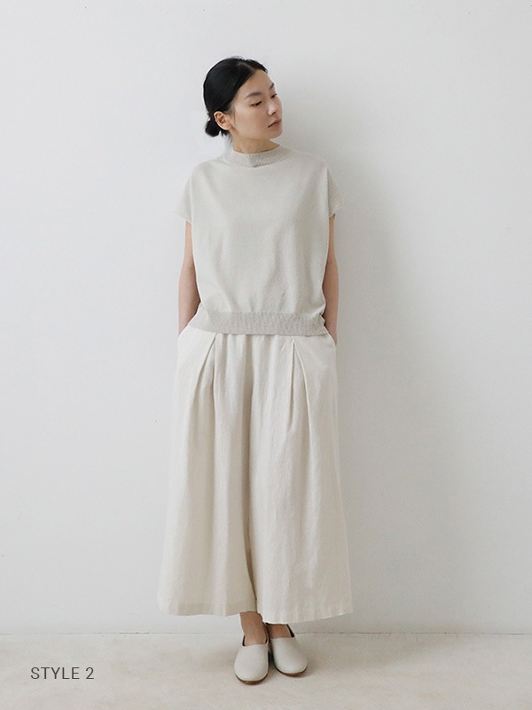 evam eva｜water linen culotte pants｜ladies',bottoms