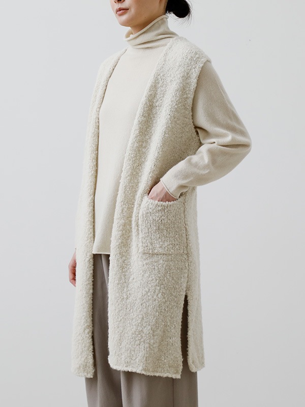 evam eva｜alpaca wool long vest｜ladies',outer