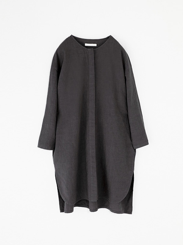 evam eva 半袖チュニック evameva (エヴァムエヴァ) raising cotton linen shirt tunic