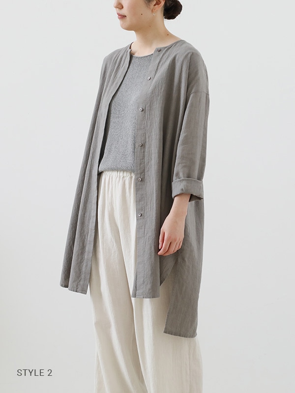 evam eva｜water linen tunic｜ladies',tops