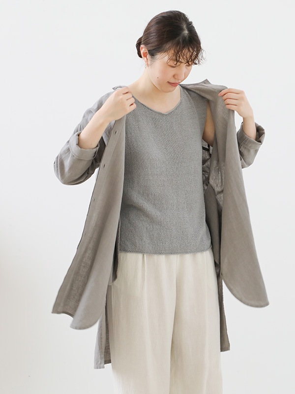 evam eva｜water linen tunic｜ladies',tops