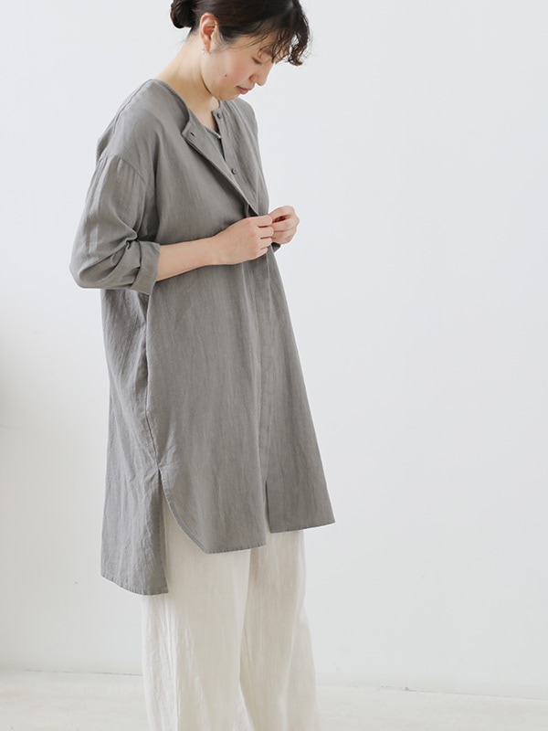 evam eva｜water linen tunic｜ladies',tops