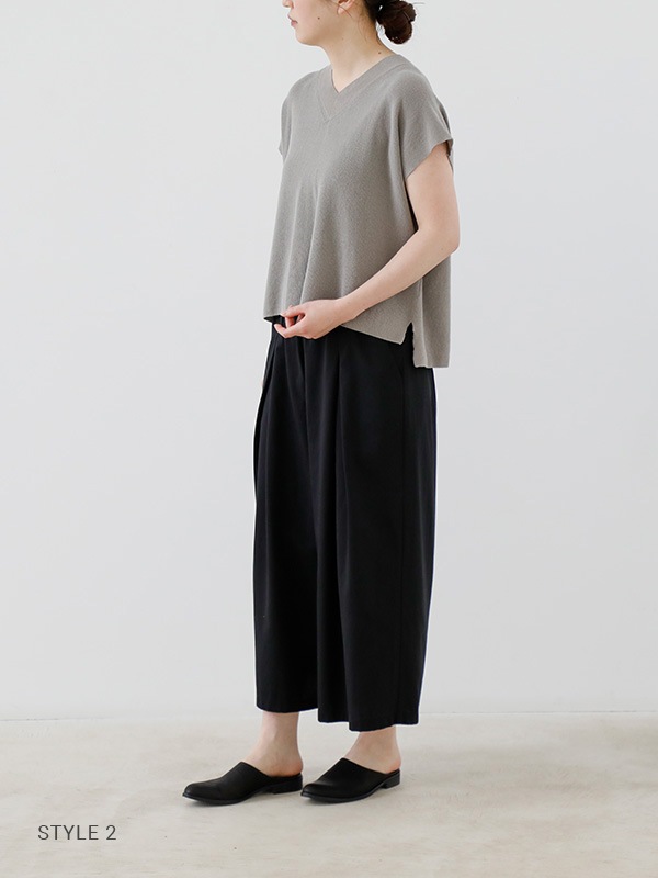 evam eva｜cotton ramie v neck vest｜ladies',tops