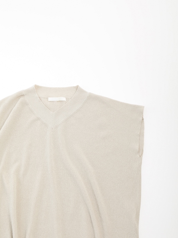 cotton ramie v neck vest