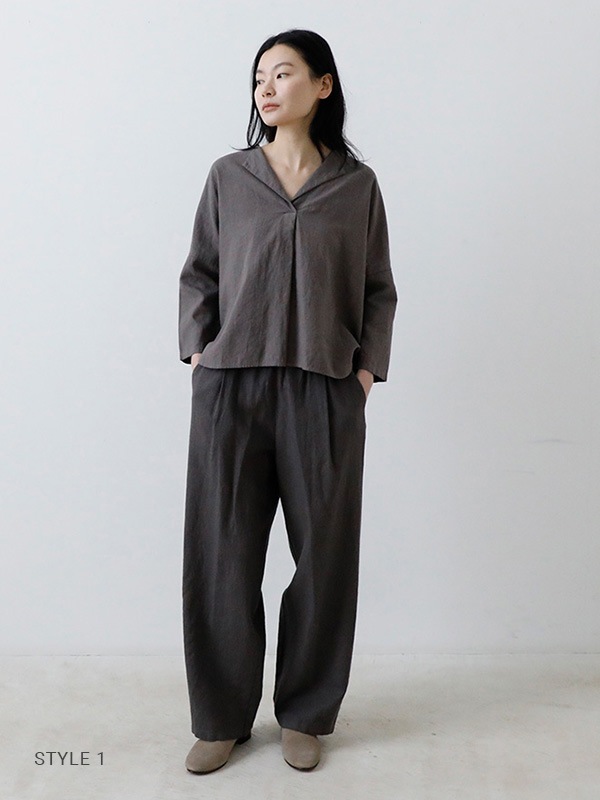 evam eva water linen pullover リネン100% evam eva|water linen pullover|ladies',tops