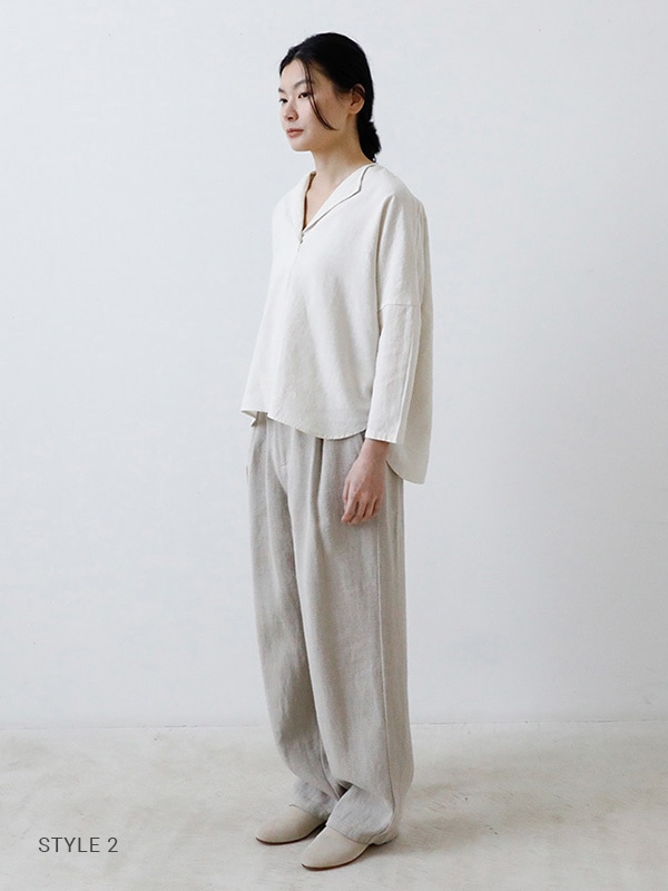 evam eva water linen pullover リネン100% evam eva|water linen pullover|ladies',tops