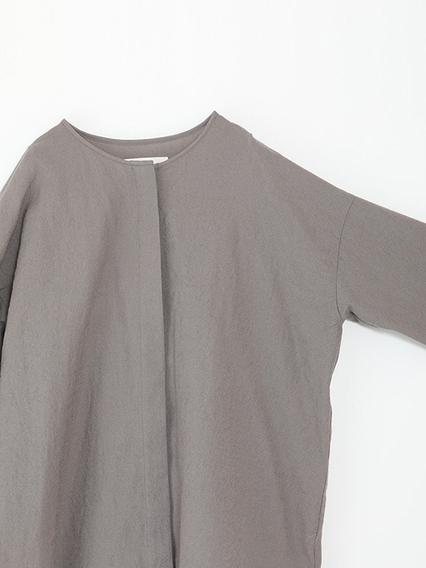 wool no collar shirt