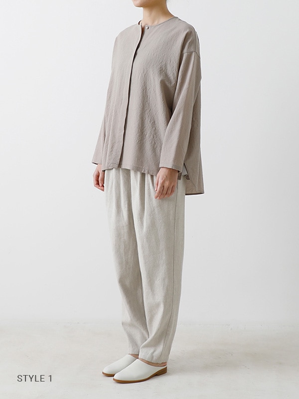 wool no collar shirt