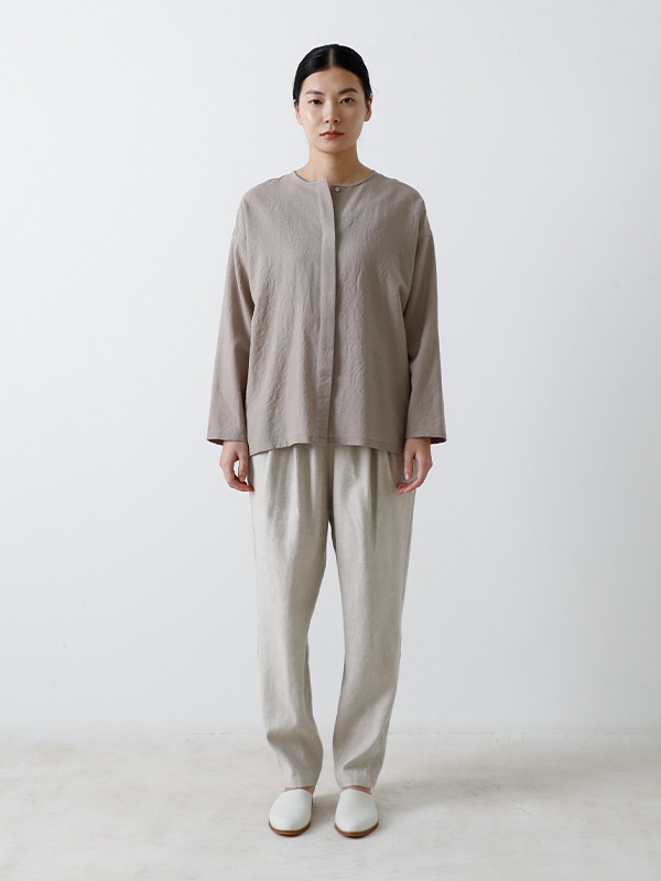wool no collar shirt