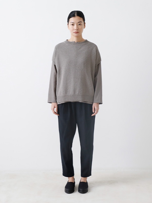 wool no collar shirt