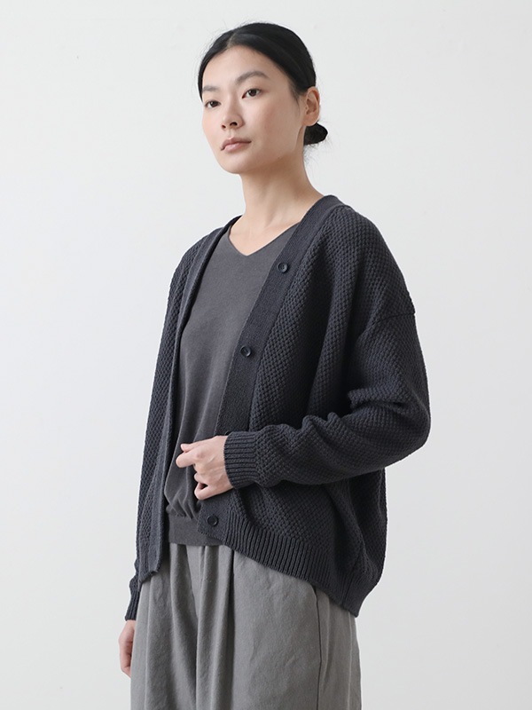 evam eva｜moss stitch cardigan｜ladies',tops