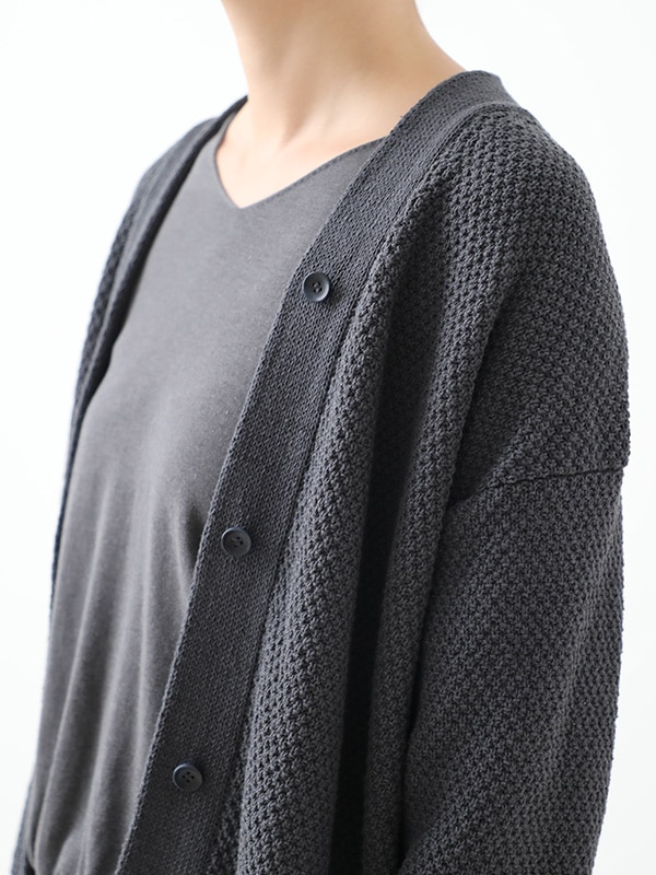 evam eva｜moss stitch cardigan｜ladies',tops