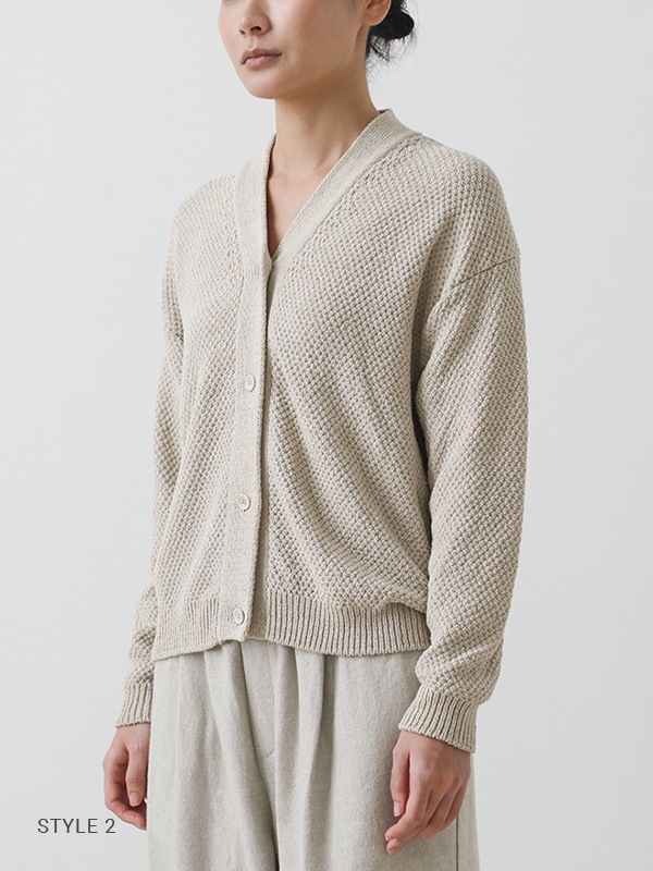 evam eva｜moss stitch cardigan｜ladies',tops