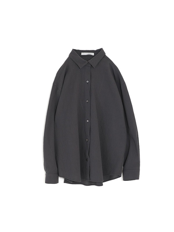 2020 evam eva コットンウールスクエアシャツ ブラック ゆったり evam eva｜cotton shirt ｜ladies',tops