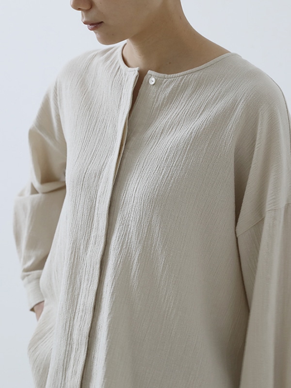 cotton no collar shirt