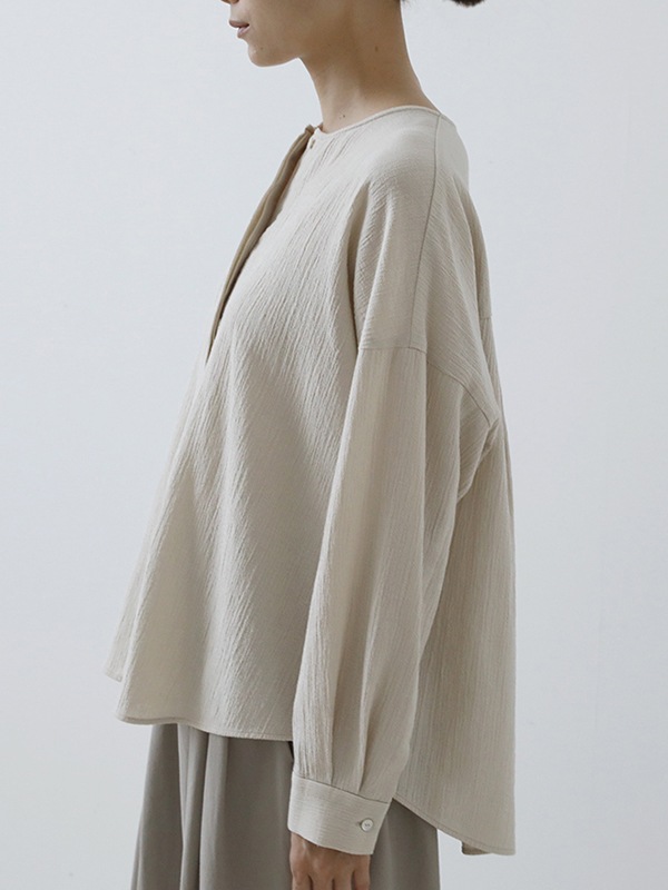 cotton no collar shirt