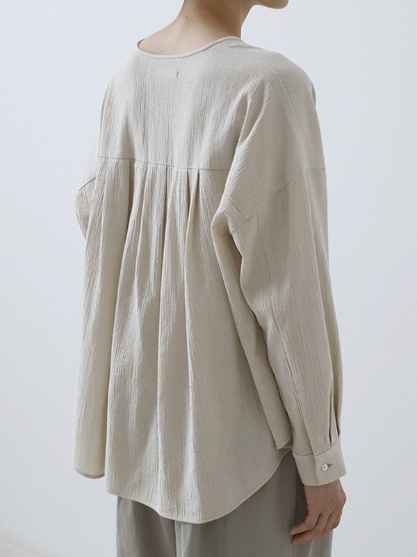 cotton no collar shirt