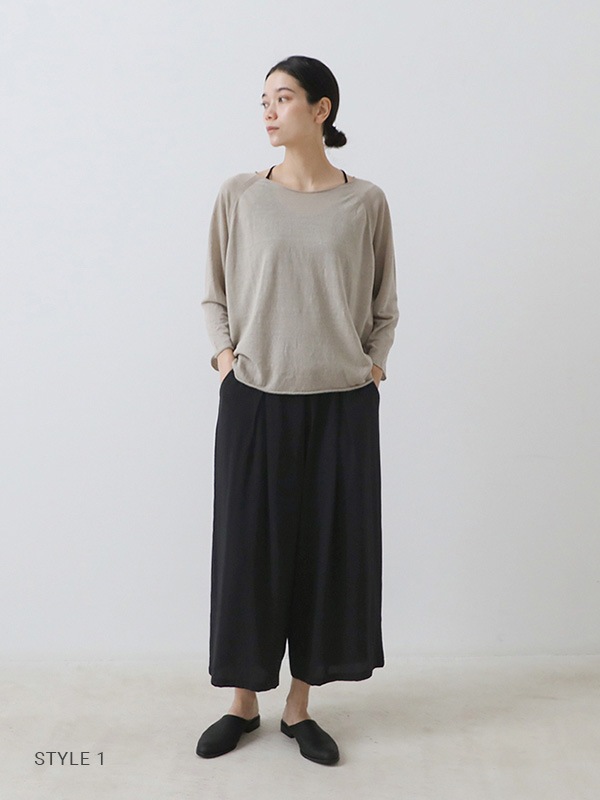evam eva｜linen raglan pullover｜ladies',tops
