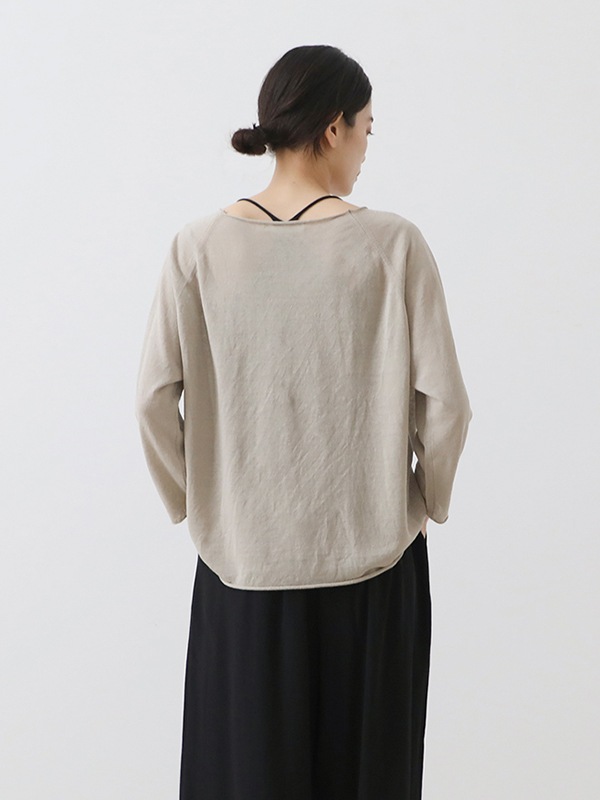 evam eva｜linen raglan pullover｜ladies',tops