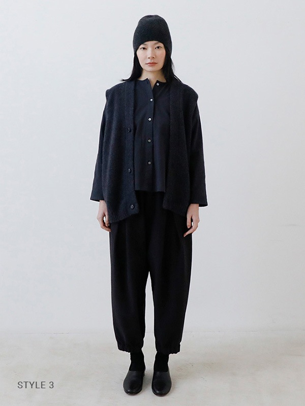 evam eva｜cotton wool no collar shirt｜ladies',tops