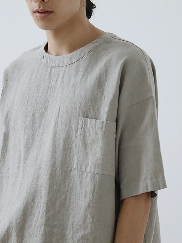 water linen half sleeve pullover [men's]