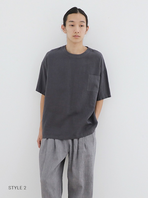 water linen half sleeve pullover [men's]