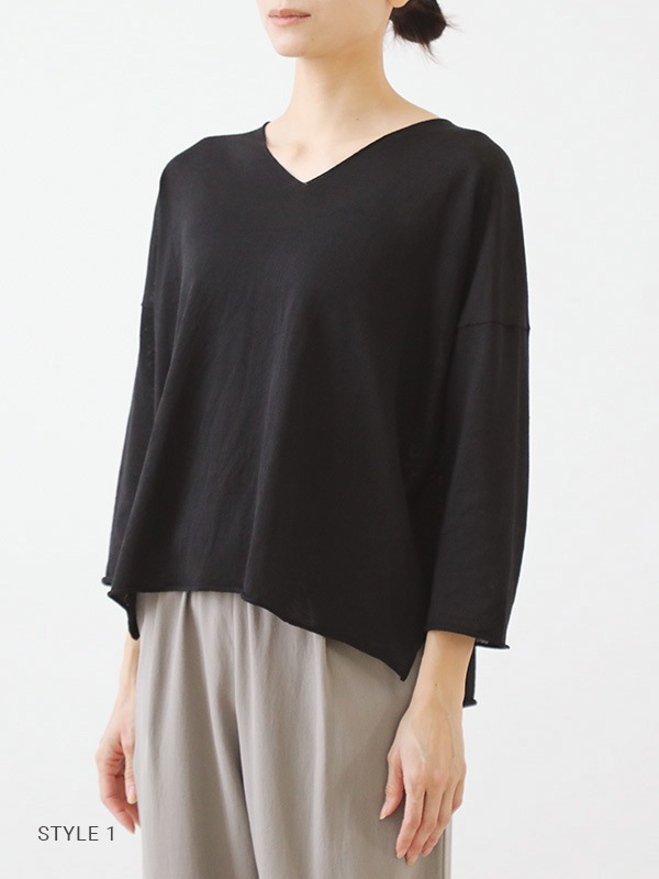 evam eva｜linen pullover｜ladies',tops