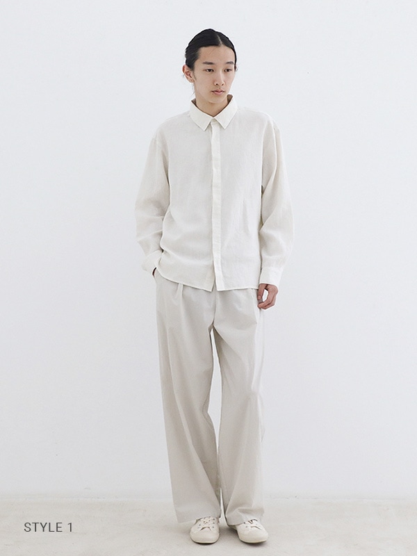evam eva｜water linen shirt [men's]｜men's