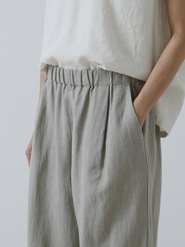 evam eva｜water linen wide pants｜ladies',bottoms