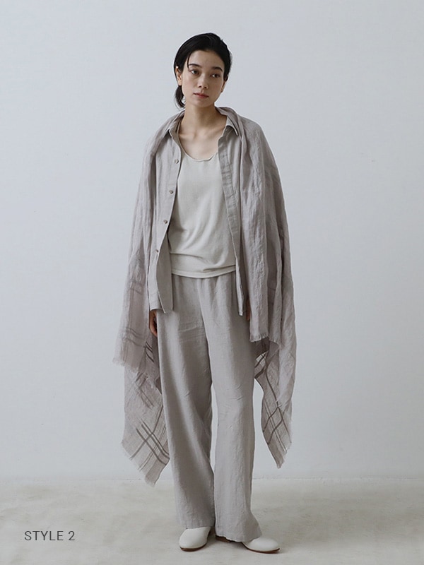 evam eva｜water linen wide pants｜ladies',bottoms