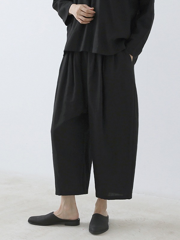 evam eva｜water linen tuck pants｜ladies',bottoms