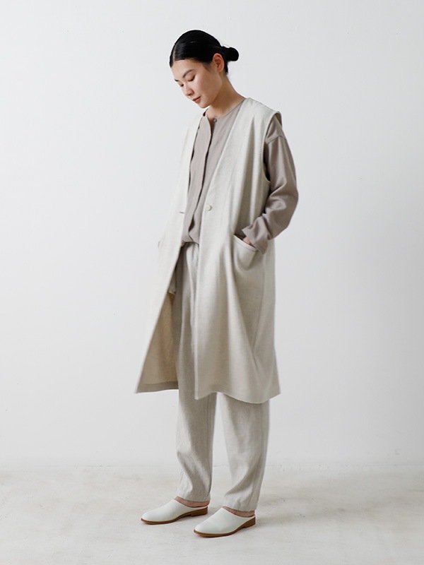 新品タグ付【evam eve】water linen long vest evam eva｜water linen long vest｜ladies'