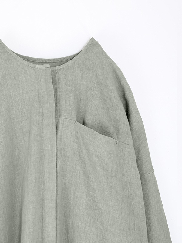 19SS evam eva 製品染めリネンボイルシャツ フリーサイズ ボックス evam eva - 19SS evam eva 製品染めリネンボイルシャツ フリーサイズ
