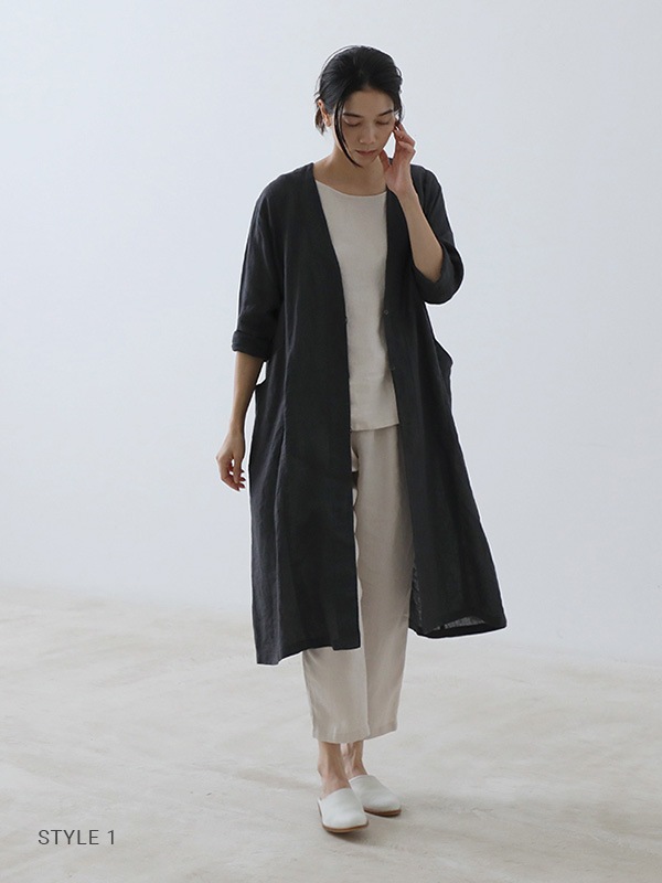 linen tuck pants