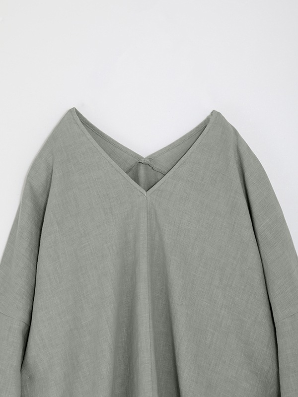 evam eva｜water linen v neck pullover｜ladies',tops